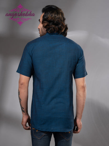 Indigo Blue Cotton Men's Shirt