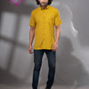 Bright Yellow Cotton Men's Shirt