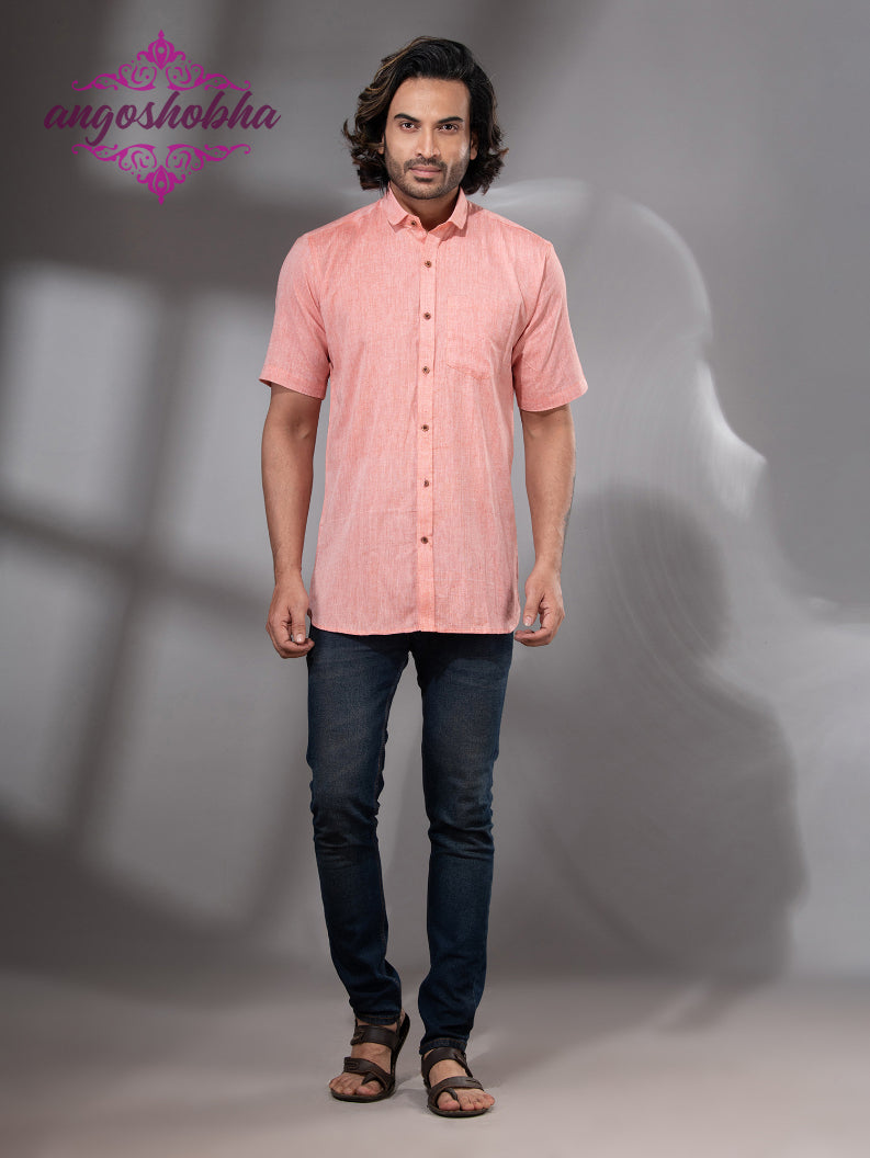 Peach Cotton Men's Shirt