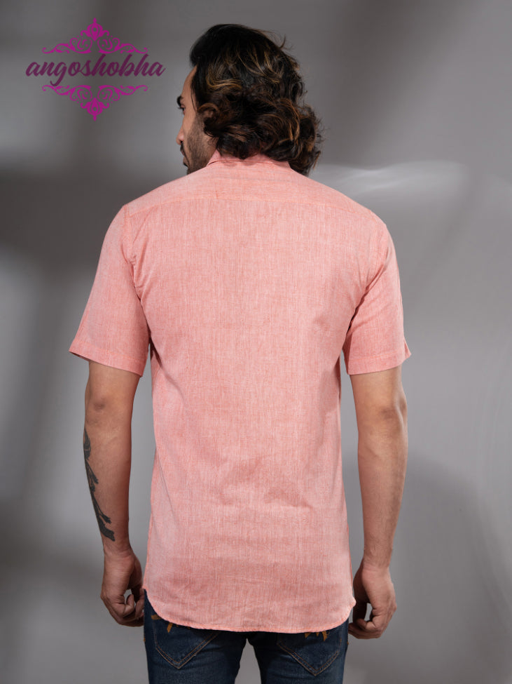 Peach Cotton Men's Shirt