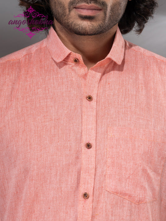 Peach Cotton Men's Shirt