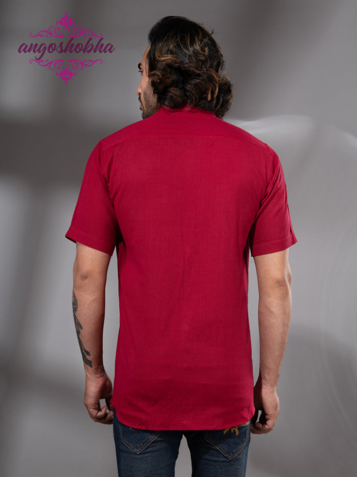 Red Cotton Men's Shirt