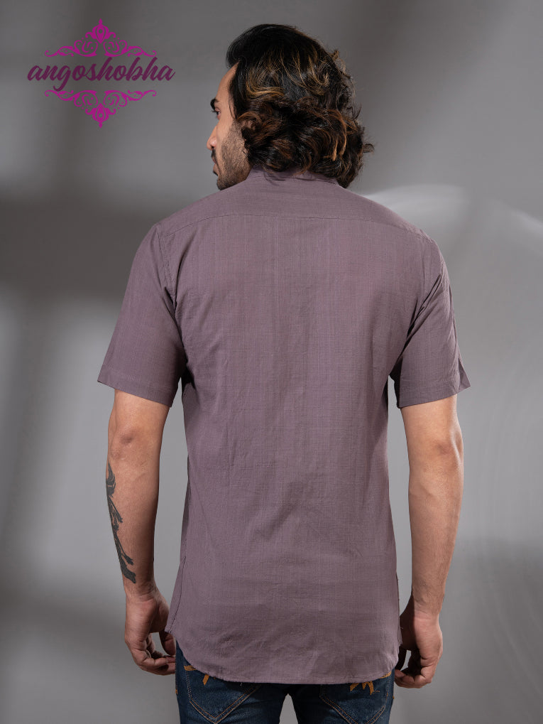 Dark Mauve Cotton Men's Shirt