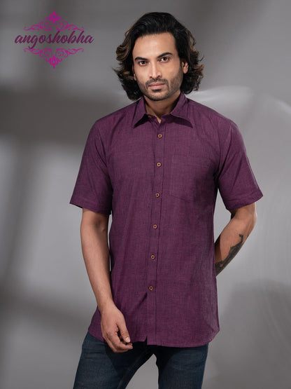 Plum Purple Cotton Men's Shirt