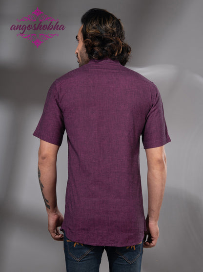 Plum Purple Cotton Men's Shirt