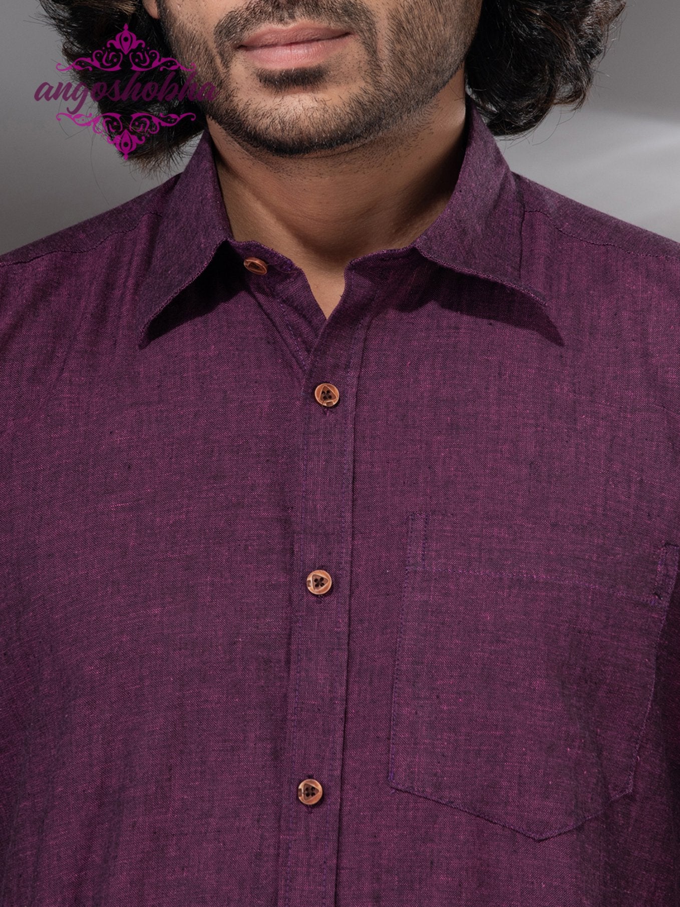 Plum Purple Cotton Men's Shirt