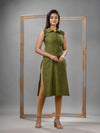 Mad Green Cotton Bengal Handwoven Kurti