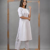 White Cotton Bengal Handwoven Kurta Set