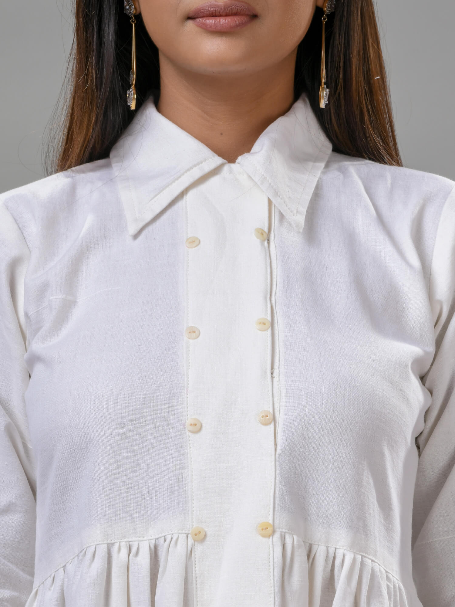 White Cotton Bengal Handwoven Kurta Set