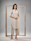 Silk Grey Cotton Bengal Handwoven Kurta Set