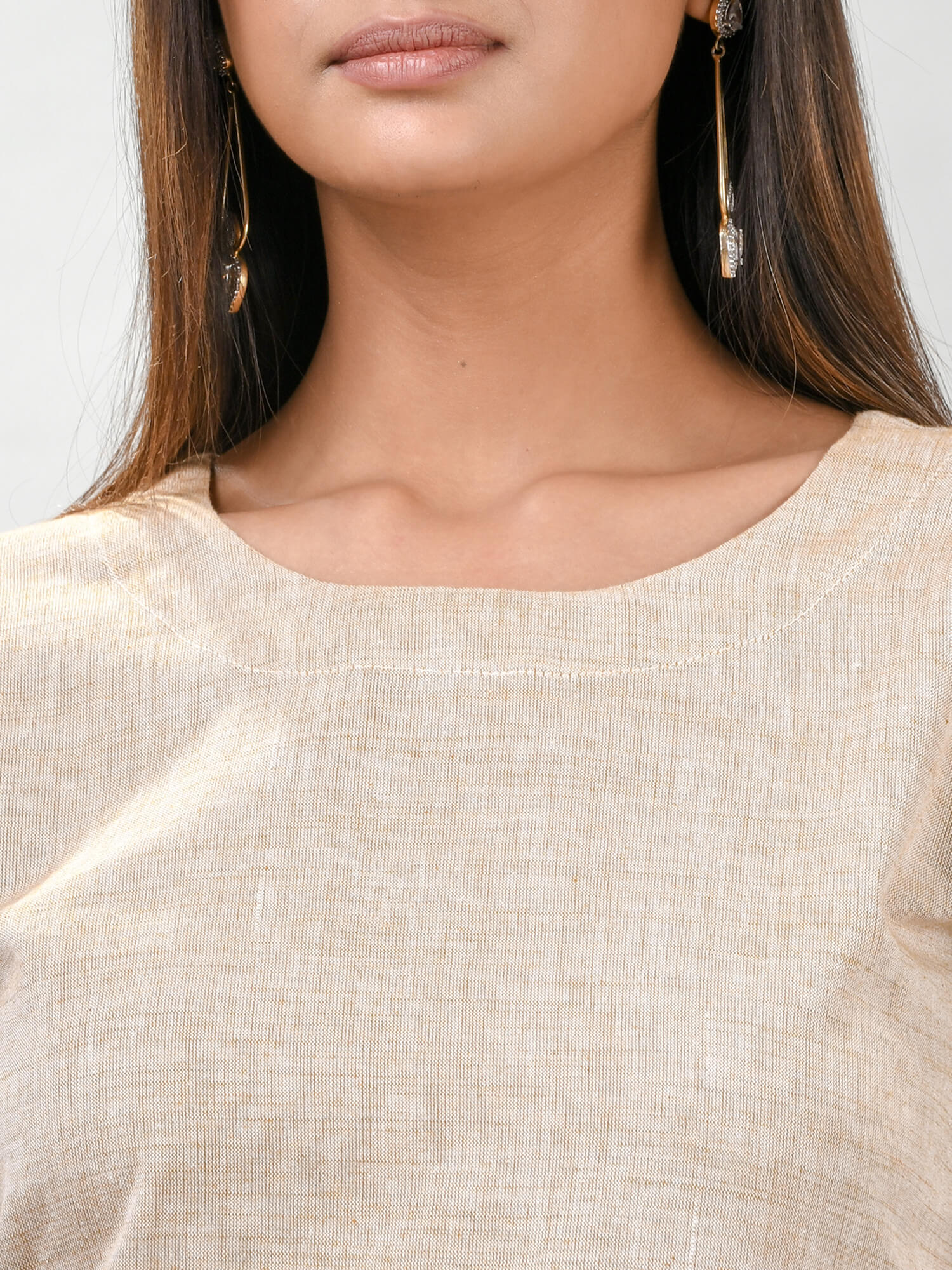 Silver Grey Cotton Bengal Handwoven Kurta Set