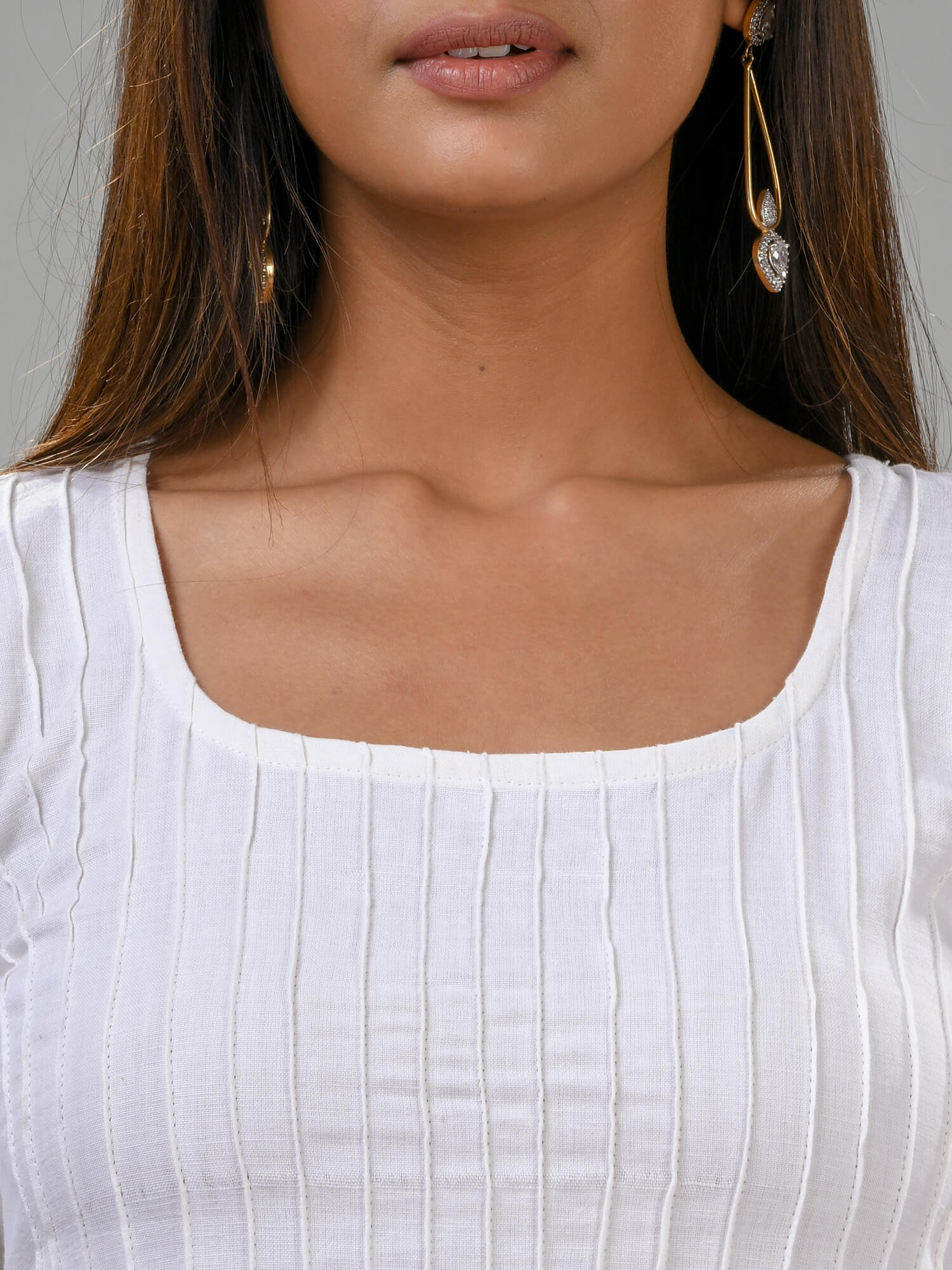 White Cotton Bengal Handwoven Kurta Set