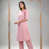 Crepe Pink Cotton Bengal Handwoven Kurta Set