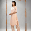 Light Peach Cotton Bengal Handwoven Kurta Set