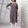 Mauve Cotton Bengal Handwoven Kurti