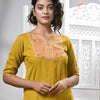 Mustard Cotton Bengal Handwoven Kurti