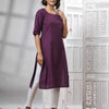 Purple Cotton Bengal Handwoven Kurti