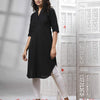 Black Cotton Bengal Handwoven Kurti
