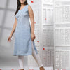 Cadet Blue Cotton Bengal Handwoven Kurti