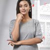 Grey Cotton Bengal Handwoven Kurti