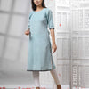Sky Blue Cotton Bengal Handwoven Kurti