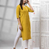 Mustard Cotton Bengal Handwoven Kurti