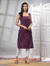 Purple Cotton Bengal Handwoven Kurti