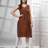  Maroon Cotton Bengal Handwoven Kurti