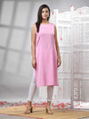 Pink Cotton Bengal Handwoven Kurti