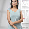 Sky Blue Cotton Bengal Handwoven Kurti