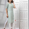 Sky Blue Cotton Bengal Handwoven Kurti