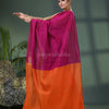 Rani Cotton Blend With Orange Pallu Handloom Saree