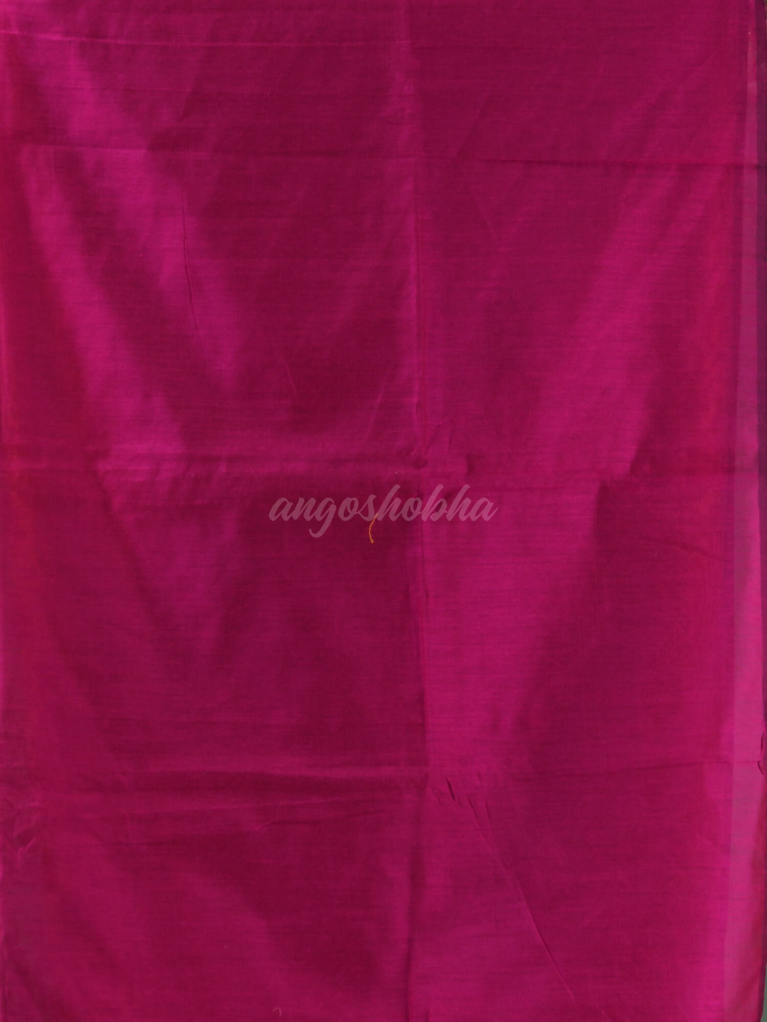 Orange Cotton Blend With Rani Pallu Handloom Saree