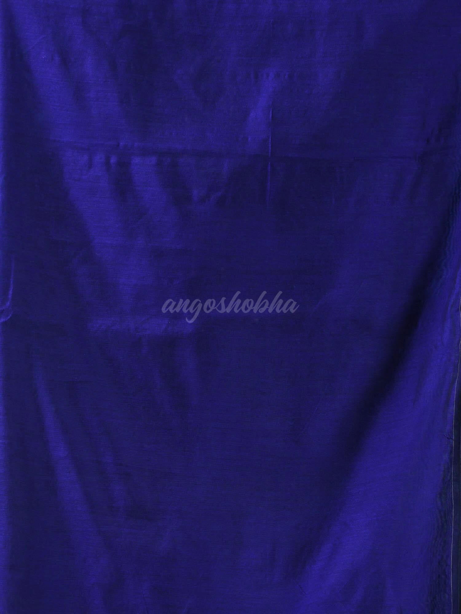 Turquoise Cotton Blend With Blue Pallu Handloom Saree
