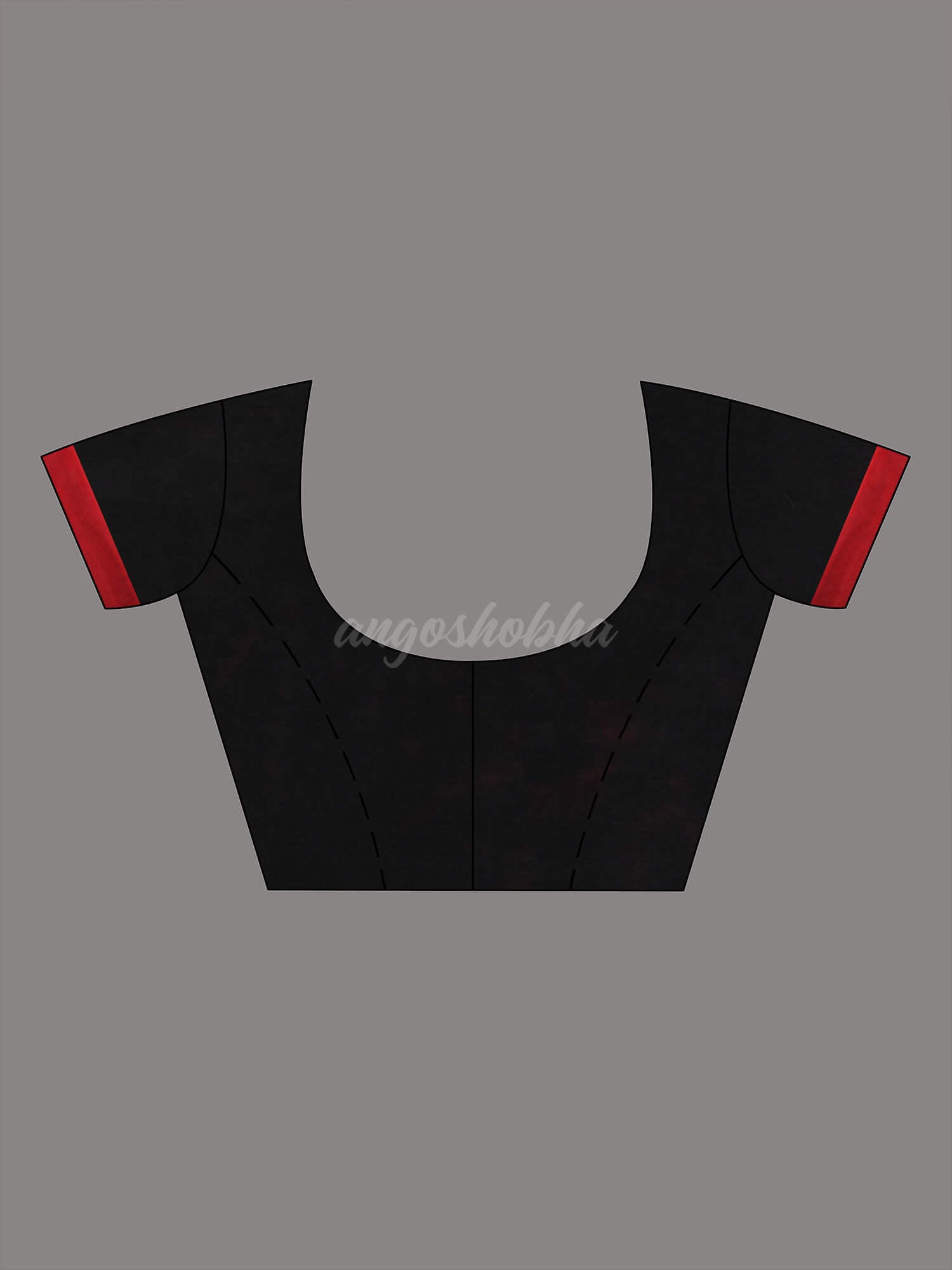 Red Cotton Blend With Black Pallu Handloom Saree