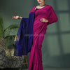 Rani Cotton Blend With Blue Pallu Handloom Saree