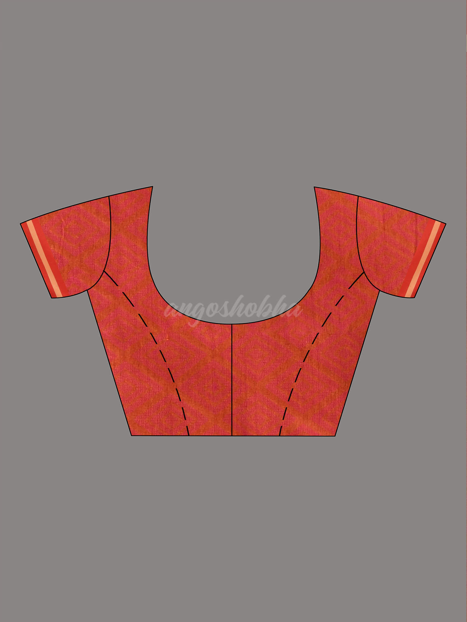 Orange Cotton Blend Jacquard Work Handloom Saree