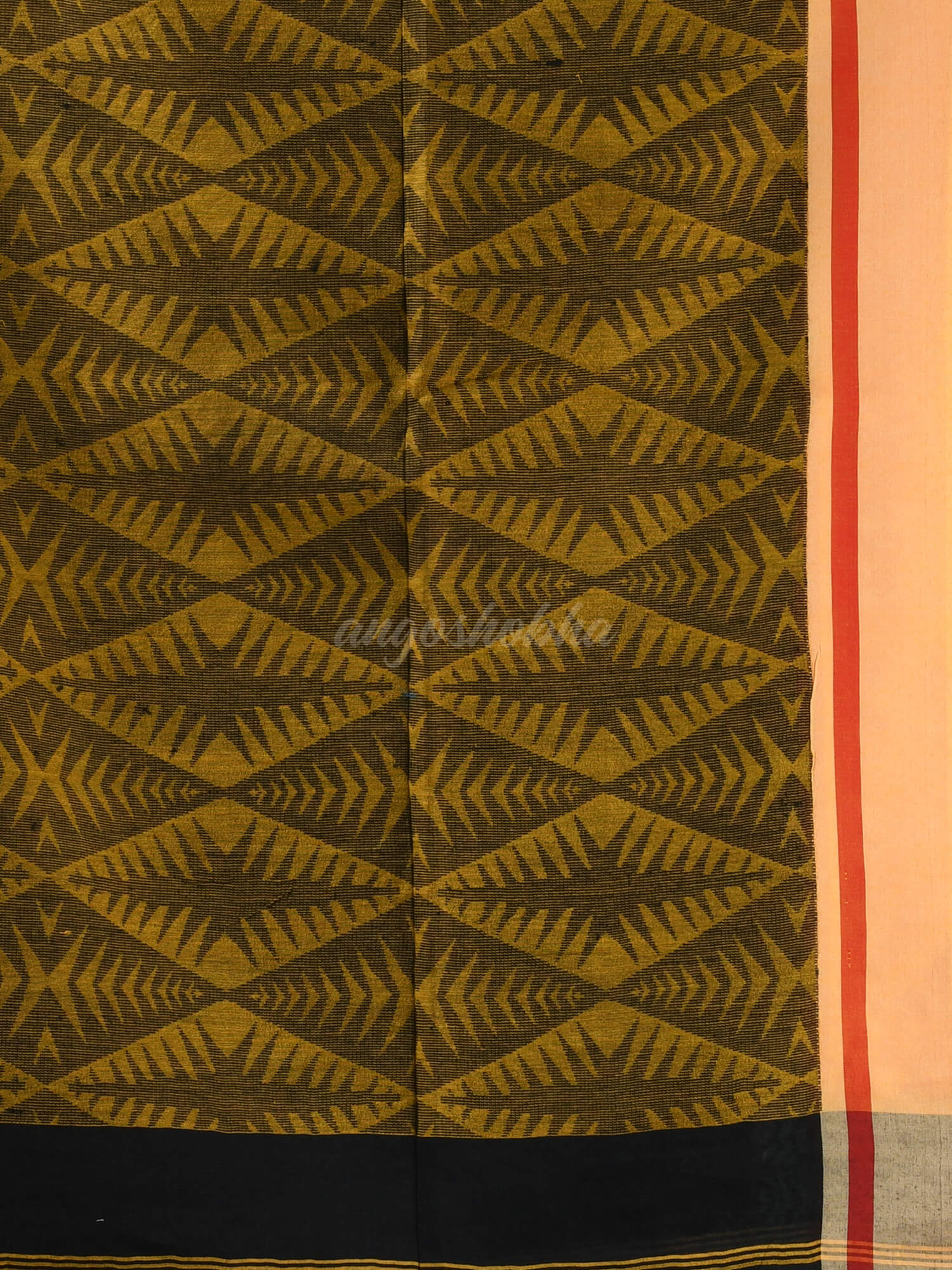 Black Cotton Blend Jacquard Work Handloom Saree