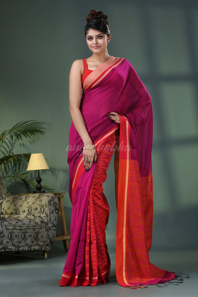 Rani Cotton Blend Jacquard Work Handloom Saree