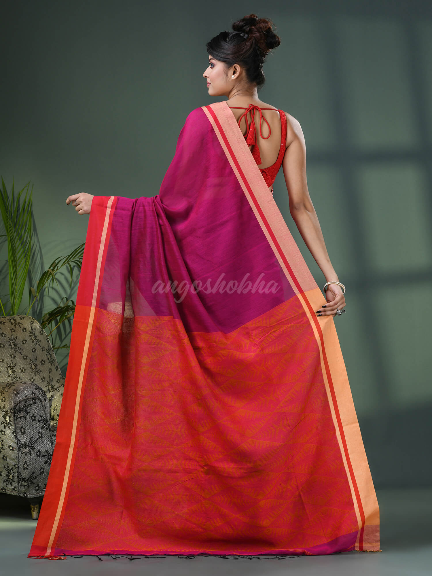 Rani Cotton Blend Jacquard Work Handloom Saree