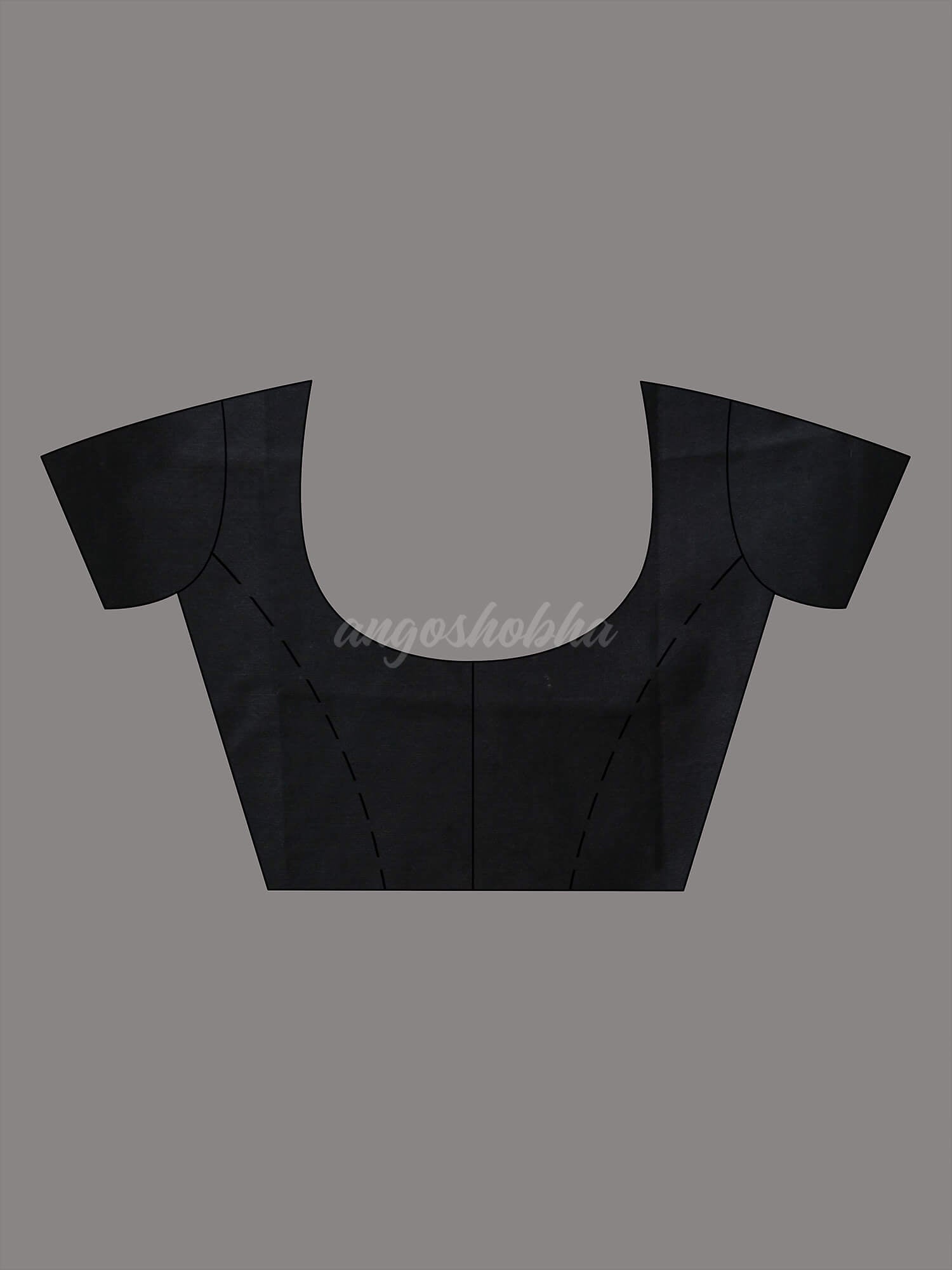 Black Cotton Blend Dupion Silk Pallu Handloom Saree