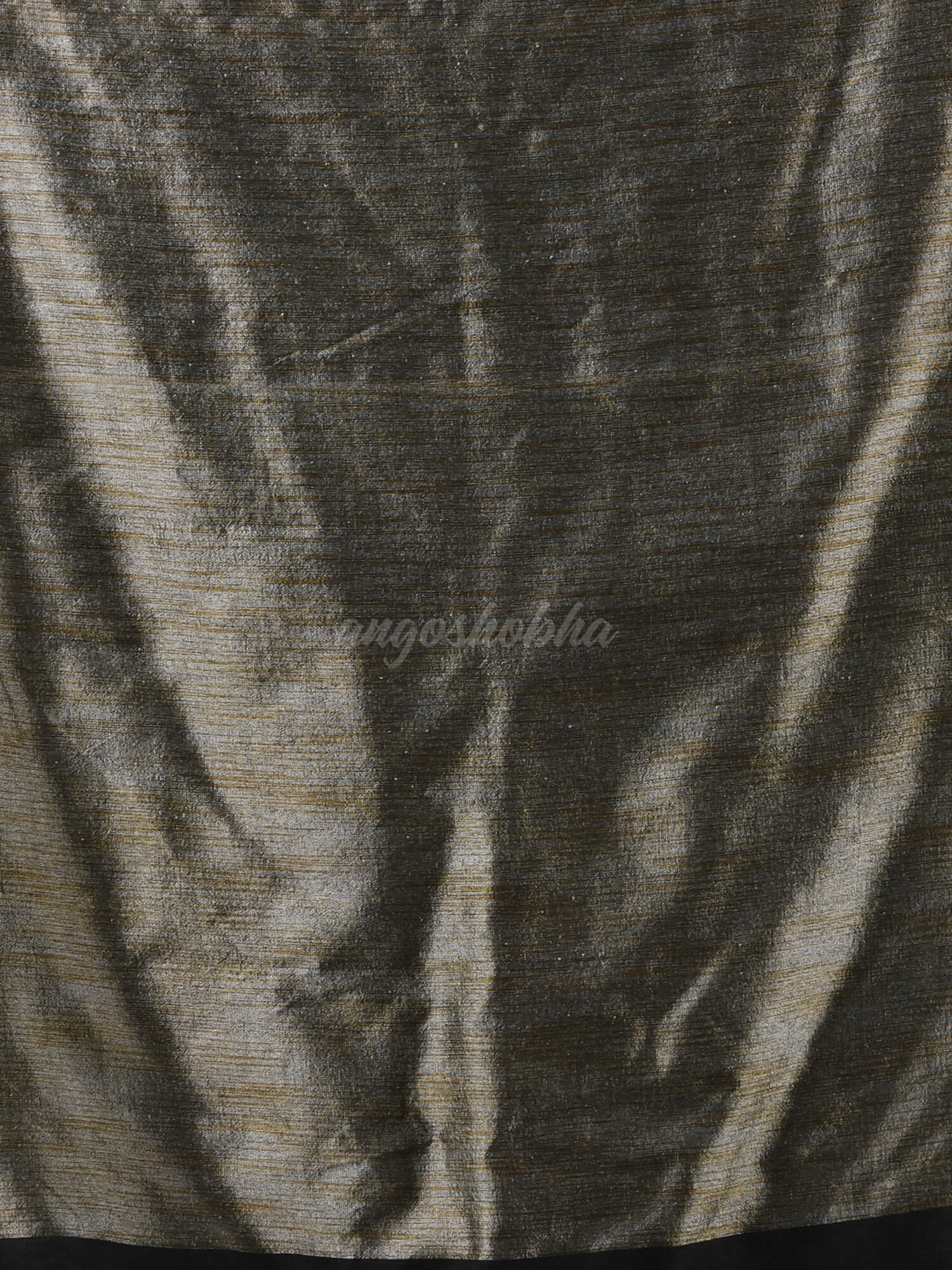 Black Cotton Blend Dupion Silk Pallu Handloom Saree