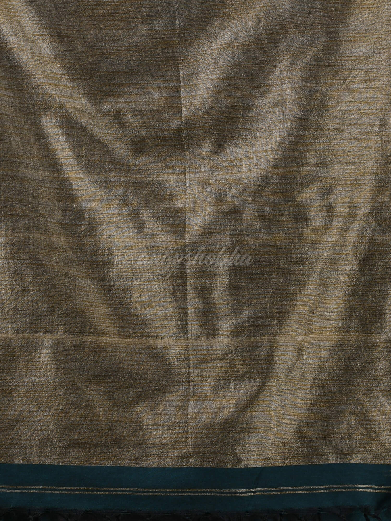 Teal Cotton Blend Dupion Silk Pallu Handloom Saree