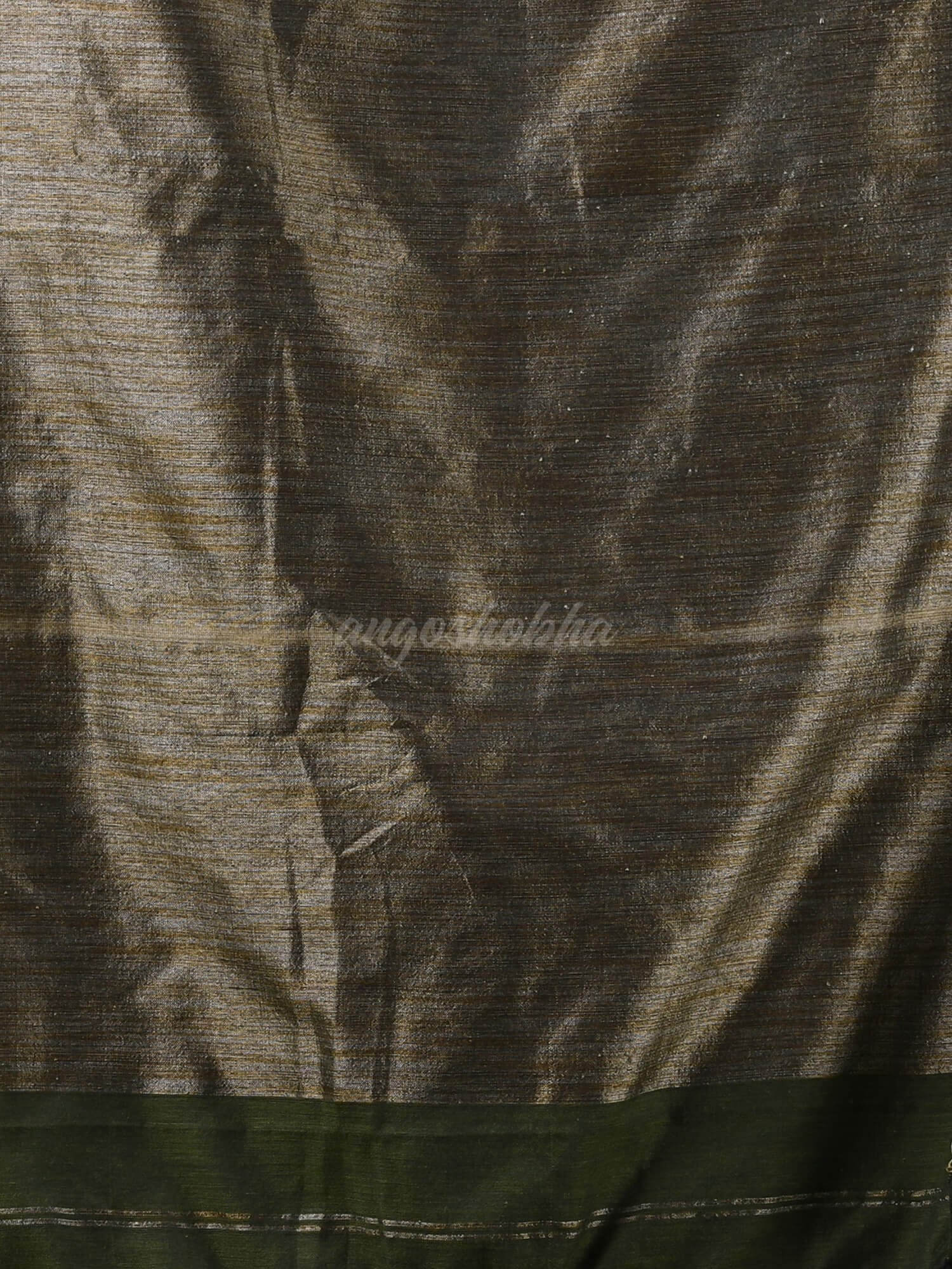 Moss Green Cotton Blend Dupion Silk Pallu Handloom Saree