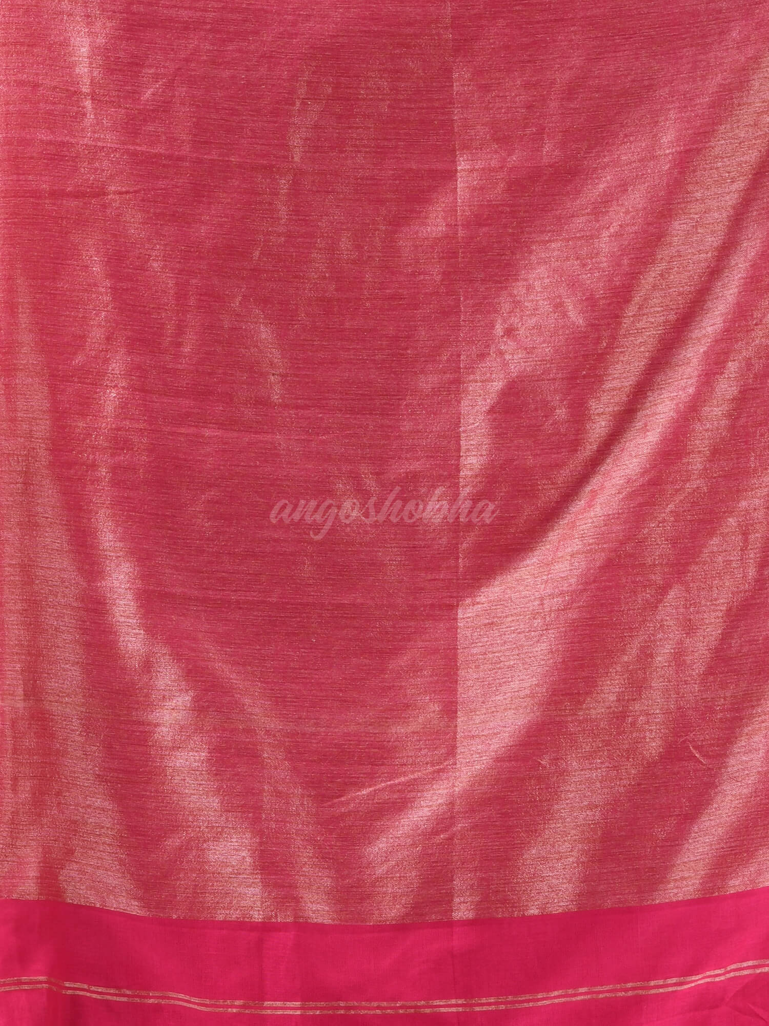 Fuscia Cotton Blend Dupion Silk Pallu Handloom Saree