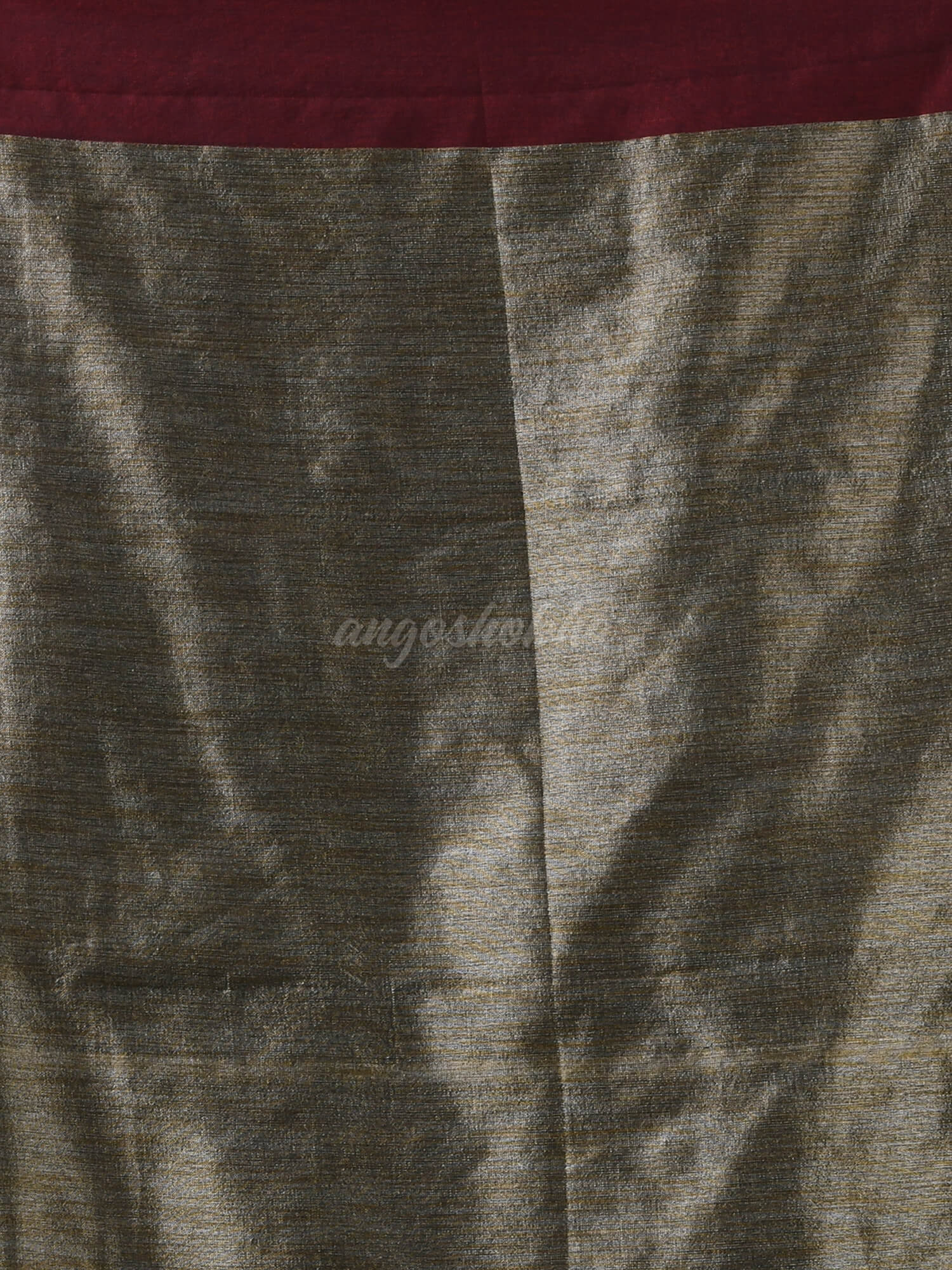 Maroon Cotton Blend Dupion Silk Pallu Handloom Saree