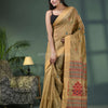 Beige Cotton Blend Jacquard Work Handloom Saree