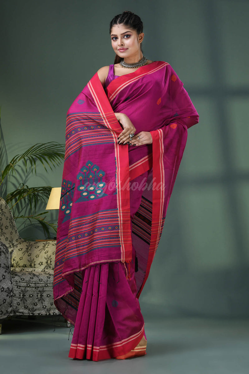 Rani Cotton Blend Jacquard Work Handloom Saree