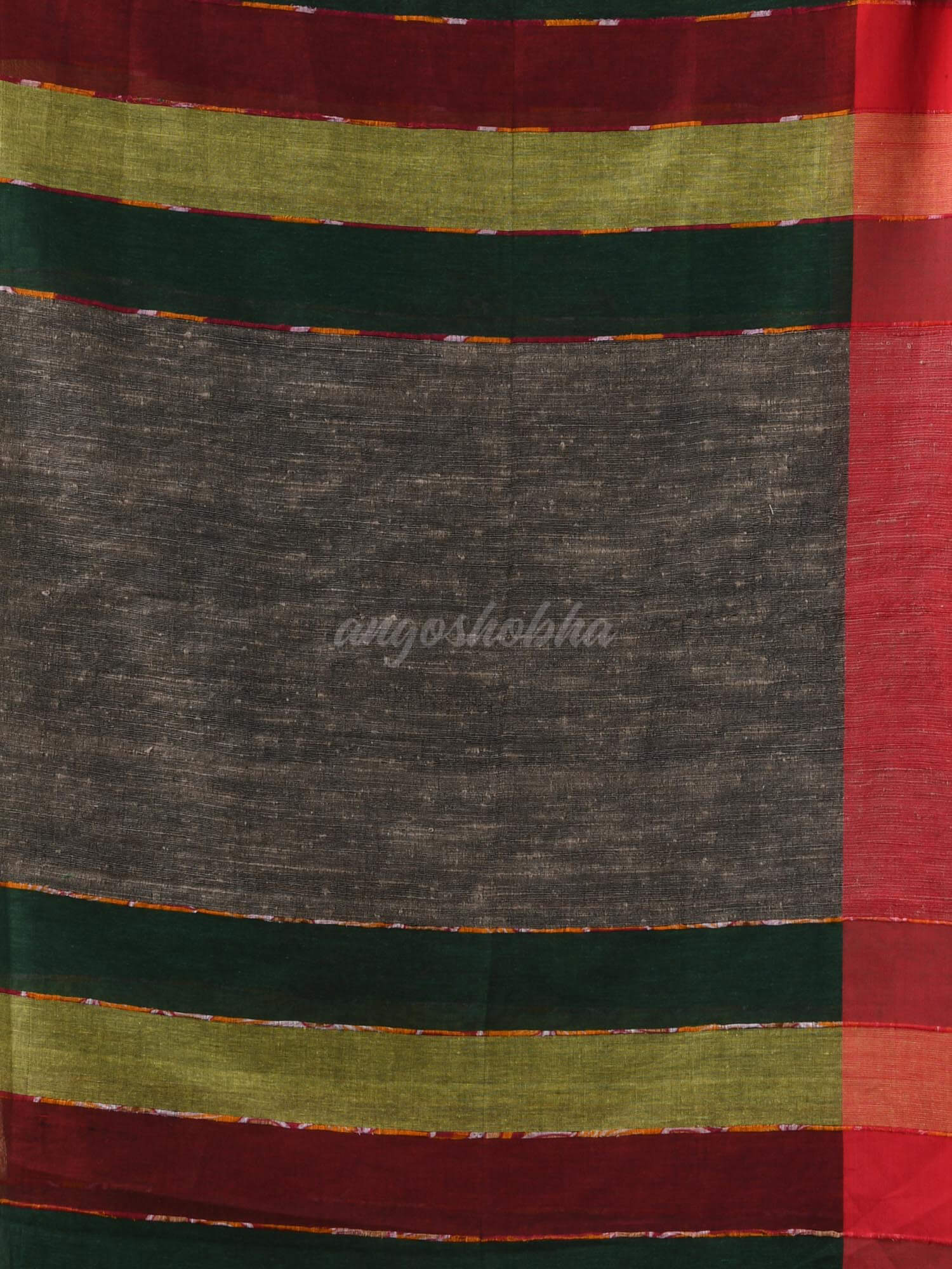 Bottle Green Cotton Handloom Saree