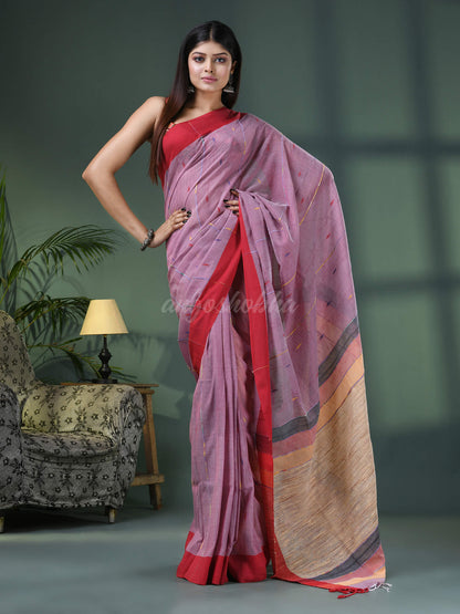 Coffee Cotton Handloom Saree